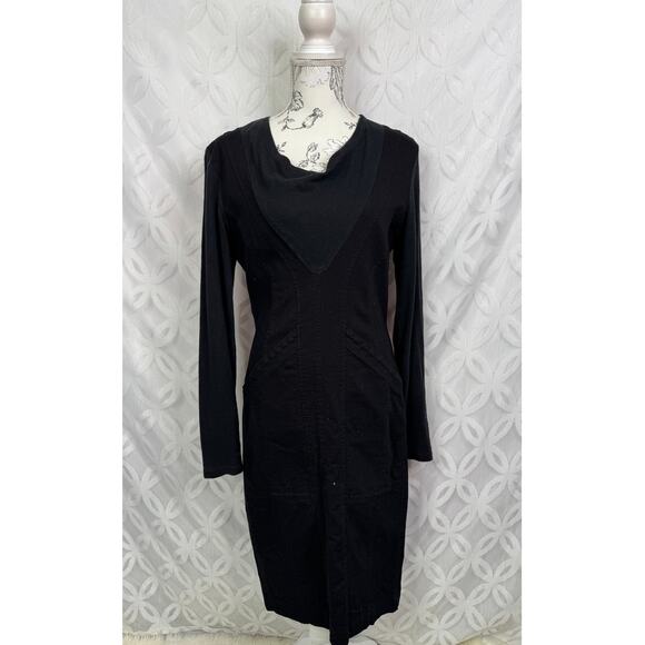 Prairie Underground Black Day Framing Long Sleeve Dress Size M - Picture 2 of 9